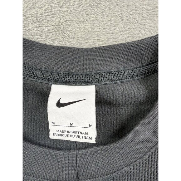Nike Shirt Mens Medium Gray Long Sleeve Waffle Knit Swoosh Crewneck FJ9547-060 - Picture 5 of 14
